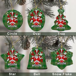 Irish Long or Longe Family Crest Ireland National Tartan Christmas Ornament Shop Now at ScotsTee.com