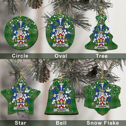 Irish Seward Family Crest Ireland National Tartan Christmas Ornament Shop Now at ScotsTee.com