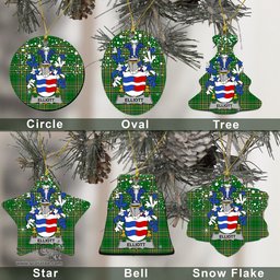 Irish Elliott Family Crest Ireland National Tartan Christmas Ornament Shop Now at ScotsTee.com