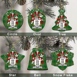 Irish Gun Family Crest Ireland National Tartan Christmas Ornament Shop Now at ScotsTee.com