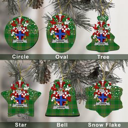 Irish Larkin or O'Larkin Family Crest Ireland National Tartan Christmas Ornament Shop Now at ScotsTee.com