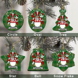 Irish Perceval Family Crest Ireland National Tartan Christmas Ornament Shop Now at ScotsTee.com