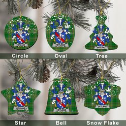 Irish Heyland Family Crest Ireland National Tartan Christmas Ornament Shop Now at ScotsTee.com