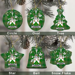 Irish Hawkins or Haughan Family Crest Ireland National Tartan Christmas Ornament Shop Now at ScotsTee.com