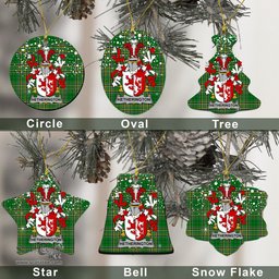 Irish Hetherington Family Crest Ireland National Tartan Christmas Ornament Shop Now at ScotsTee.com