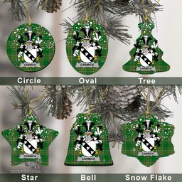 Irish Carmick Family Crest Ireland National Tartan Christmas Ornament Shop Now at ScotsTee.com