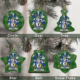 Irish Ennis Family Crest Ireland National Tartan Christmas Ornament Shop Now at ScotsTee.com