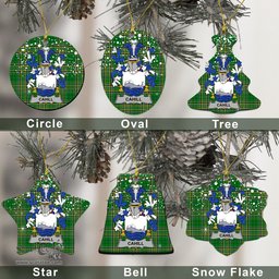 Irish Cahill or O'Cahill Family Crest Ireland National Tartan Christmas Ornament Shop Now at ScotsTee.com