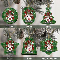 Irish Newton Family Crest Ireland National Tartan Christmas Ornament Shop Now at ScotsTee.com