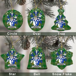 Irish Linaker Family Crest Ireland National Tartan Christmas Ornament Shop Now at ScotsTee.com
