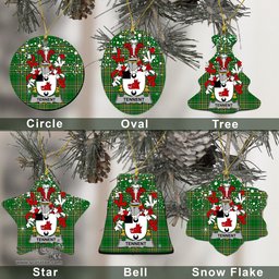 Irish Tennent Family Crest Ireland National Tartan Christmas Ornament Shop Now at ScotsTee.com