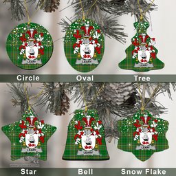 Irish Leary or O'Leary Family Crest Ireland National Tartan Christmas Ornament Shop Now at ScotsTee.com