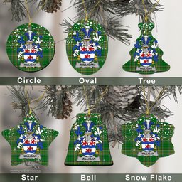 Irish Milligan Family Crest Ireland National Tartan Christmas Ornament Shop Now at ScotsTee.com