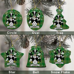 Irish Looney or O'Lunney Family Crest Ireland National Tartan Christmas Ornament Shop Now at ScotsTee.com