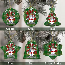 Irish Bloomfield Family Crest Ireland National Tartan Christmas Ornament Shop Now at ScotsTee.com