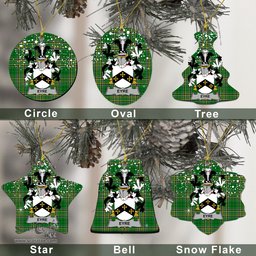 Irish Eyre Family Crest Ireland National Tartan Christmas Ornament Shop Now at ScotsTee.com