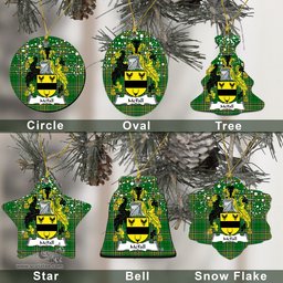 Irish McFall Family Crest Ireland National Tartan Christmas Ornament Shop Now at ScotsTee.com