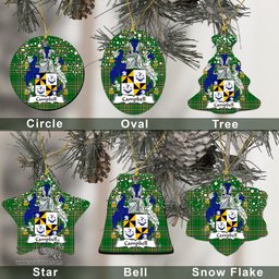 Irish Campbell Family Crest Ireland National Tartan Christmas Ornament Shop Now at ScotsTee.com