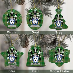 Irish Sharpe Family Crest Ireland National Tartan Christmas Ornament Shop Now at ScotsTee.com