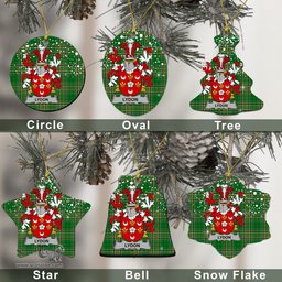 Irish Lydon or Leyden Family Crest Ireland National Tartan Christmas Ornament Shop Now at ScotsTee.com