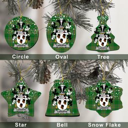Irish Cardiffe Family Crest Ireland National Tartan Christmas Ornament Shop Now at ScotsTee.com