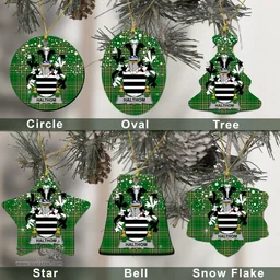 Irish Halthom Family Crest Ireland National Tartan Christmas Ornament Shop Now at ScotsTee.com