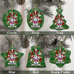Irish Scott Family Crest Ireland National Tartan Christmas Ornament Shop Now at ScotsTee.com