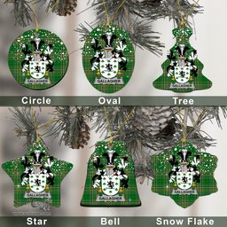 Irish Gallagher or O'Gallagher Family Crest Ireland National Tartan Christmas Ornament Shop Now at ScotsTee.com
