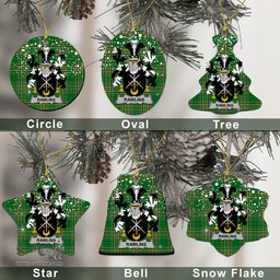 Irish Rawlins Family Crest Ireland National Tartan Christmas Ornament Shop Now at ScotsTee.com
