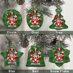 Irish Thomas Family Crest Ireland National Tartan Christmas Ornament Shop Now at ScotsTee.com