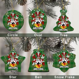 Irish Daly or O'Daly Family Crest Ireland National Tartan Christmas Ornament Shop Now at ScotsTee.com