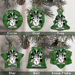Irish Gibbs Family Crest Ireland National Tartan Christmas Ornament Shop Now at ScotsTee.com