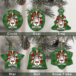 Irish Irwin Family Crest Ireland National Tartan Christmas Ornament Shop Now at ScotsTee.com