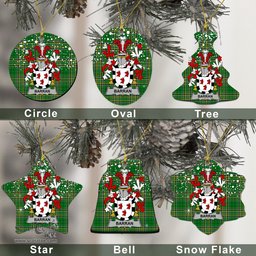 Irish Barran Family Crest Ireland National Tartan Christmas Ornament Shop Now at ScotsTee.com