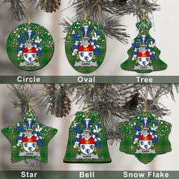 Irish Gar or Garr Family Crest Ireland National Tartan Christmas Ornament Shop Now at ScotsTee.com