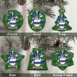 Irish Harforth Family Crest Ireland National Tartan Christmas Ornament Shop Now at ScotsTee.com