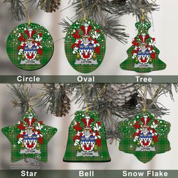 Irish Litton Family Crest Ireland National Tartan Christmas Ornament Shop Now at ScotsTee.com