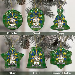 Irish Warren Family Crest Ireland National Tartan Christmas Ornament Shop Now at ScotsTee.com