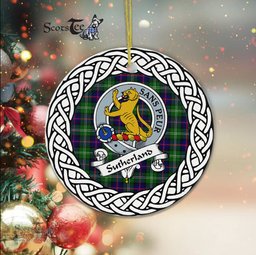 Sutherland Celtic Ring Plaid Ornament Gift. Christmas Tree Ornament Tartan Ornament Great Christmas Ornaments Gift