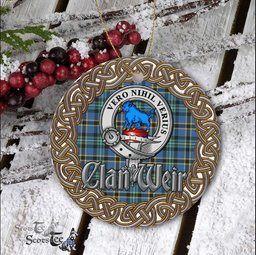 Weir Celtic Ring Plaid Ornament Gift. Christmas Tree Ornament Tartan Ornament Great Christmas Ornaments Gift