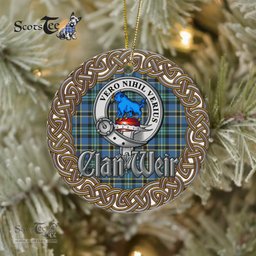 Weir Celtic Ring Plaid Ornament Gift. Christmas Tree Ornament Tartan Ornament Great Christmas Ornaments Gift