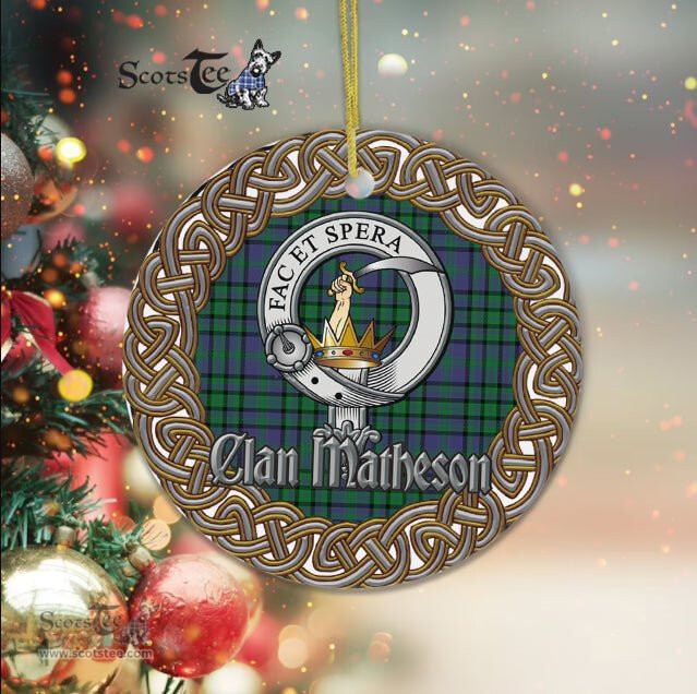 Matheson Celtic Circle Plaid Ornament Gift. Christmas Tree Ornament Tartan Ornament Great Christmas Ornaments Gift