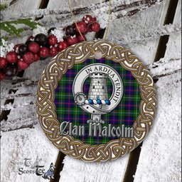 MalColm Celtic Circle Plaid Ornament Gift. Christmas Tree Ornament Tartan Ornament Great Christmas Ornaments Gift