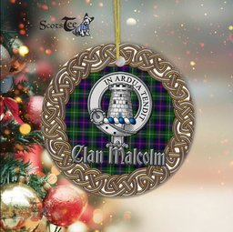 MalColm Celtic Circle Plaid Ornament Gift. Christmas Tree Ornament Tartan Ornament Great Christmas Ornaments Gift