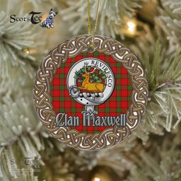 Maxwell Celtic Circle Plaid Ornament Gift. Christmas Tree Ornament Tartan Ornament Great Christmas Ornaments Gift