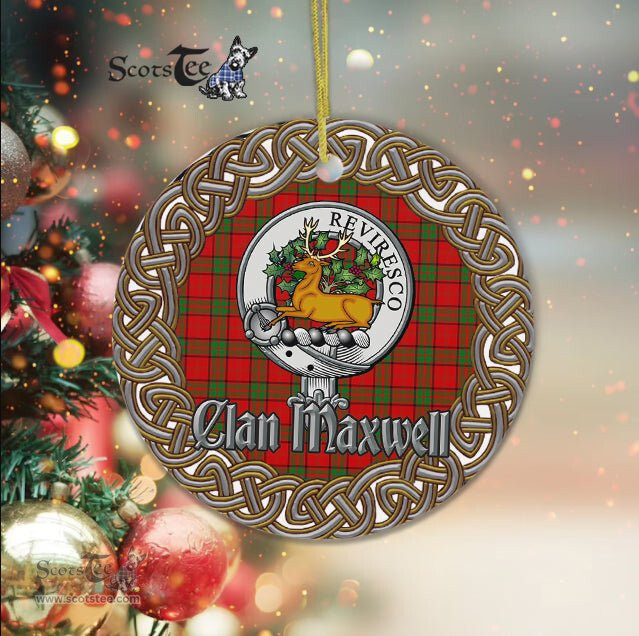 Maxwell Celtic Circle Plaid Ornament Gift. Christmas Tree Ornament Tartan Ornament Great Christmas Ornaments Gift