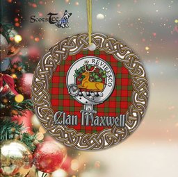 Maxwell Celtic Circle Plaid Ornament Gift. Christmas Tree Ornament Tartan Ornament Great Christmas Ornaments Gift