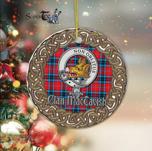 MacTavish Celtic Circle Plaid Ornament Gift. Christmas Tree Ornament Tartan Ornament Great Christmas Ornaments Gift
