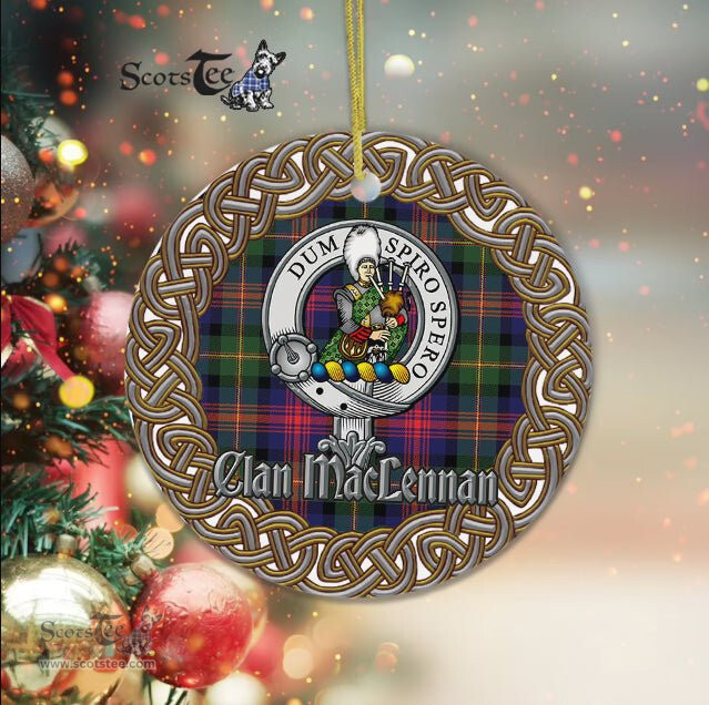 MacLennan Celtic Circle Plaid Ornament Gift. Christmas Tree Ornament Tartan Ornament Great Christmas Ornaments Gift