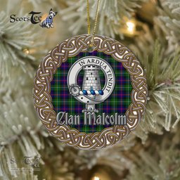 MalColm Celtic Circle Plaid Ornament Gift. Christmas Tree Ornament Tartan Ornament Great Christmas Ornaments Gift